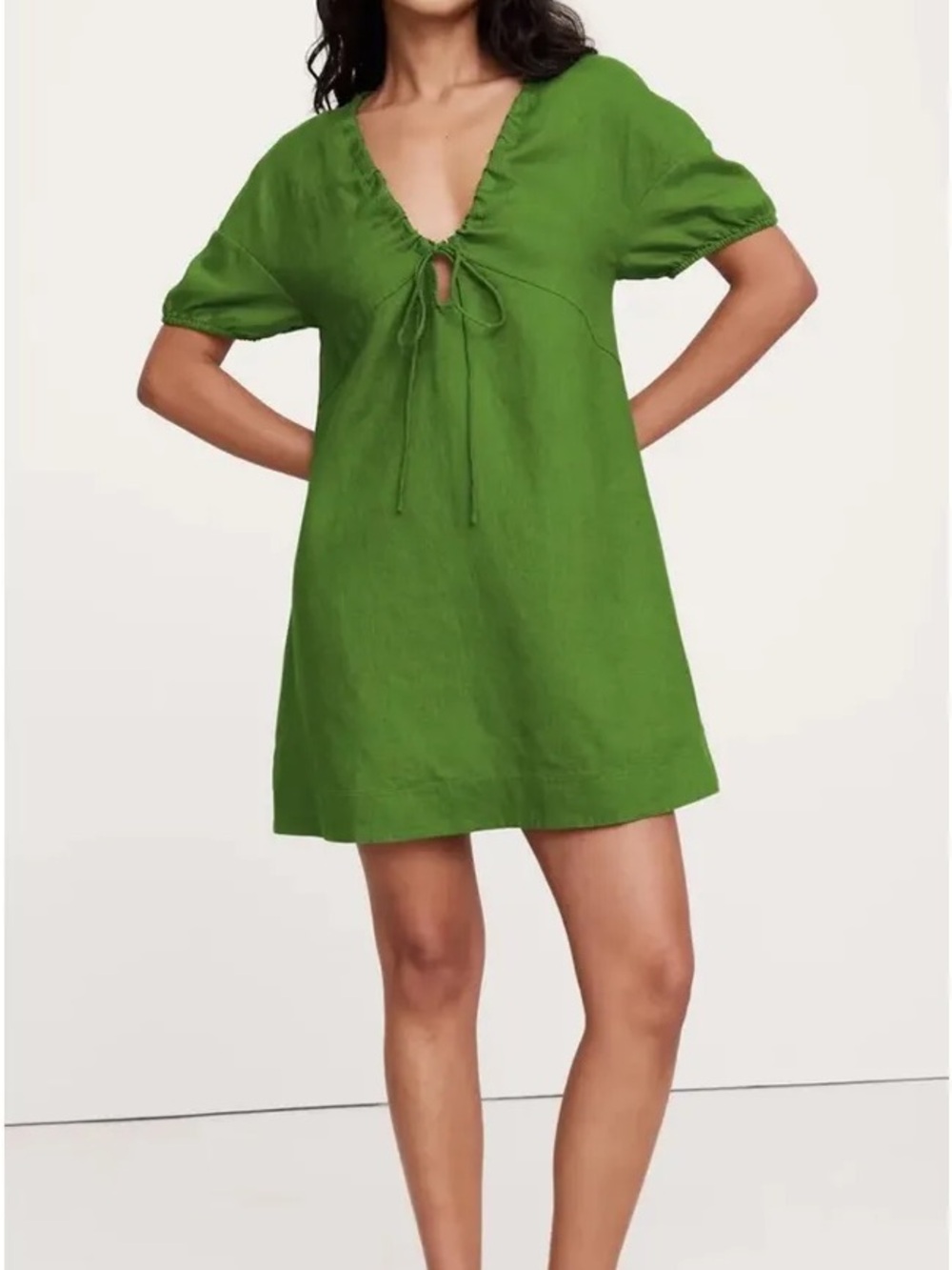 Banana Republic Linen Tie-Front Mini Dress M